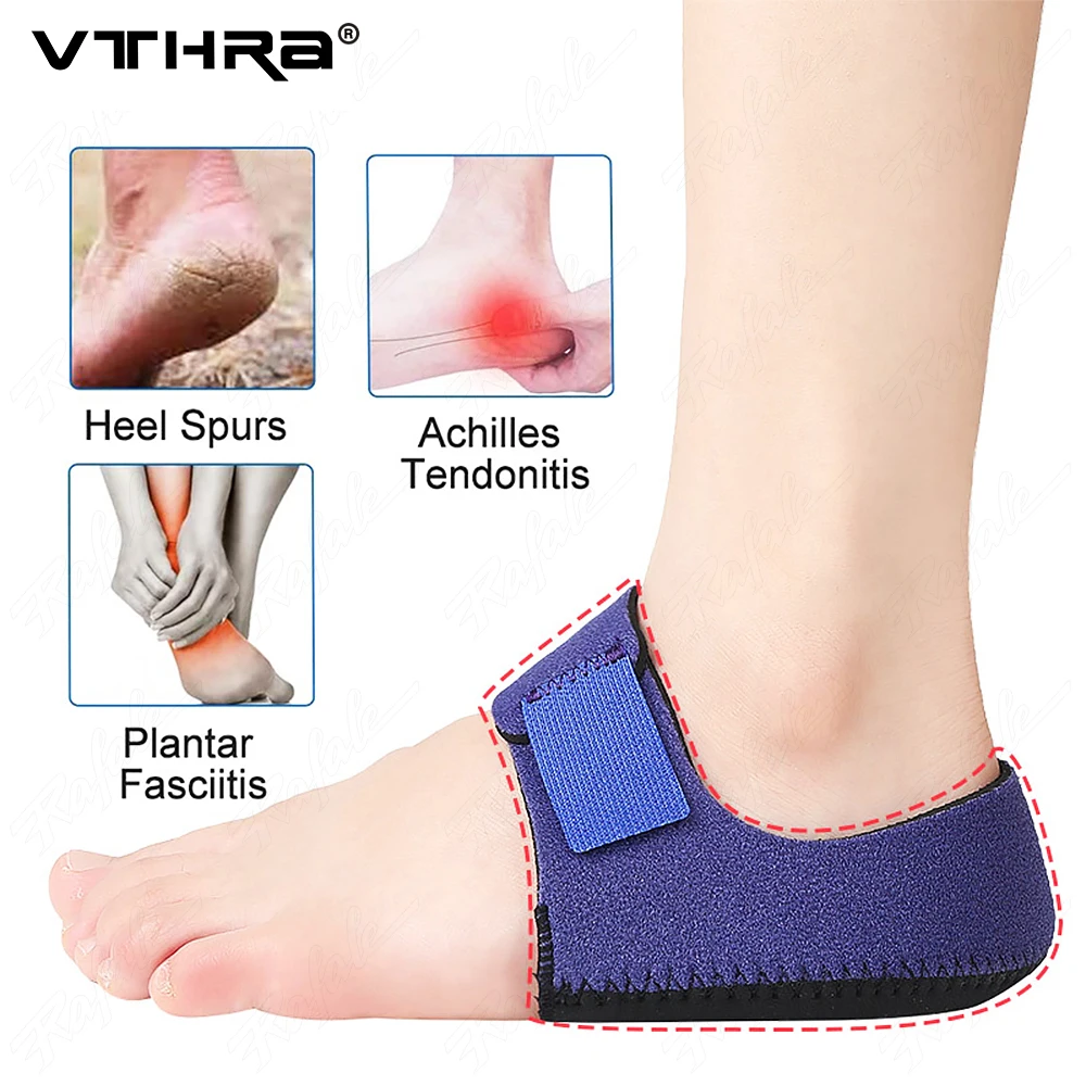 VTHRA Shoe Pads for Plantar Fasciitis for Heel Cups Achille Heel Spur Socks Relief Dry Cracked Feet Pain Relief Treatment Unisex