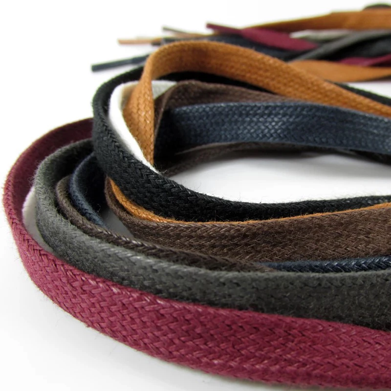 1Pair Waxed Flat Shoelaces Leather Waterproof Casual Shoes Laces Unisex Boots Shoelace Length 60 80 100 120 140 160 180CM P3