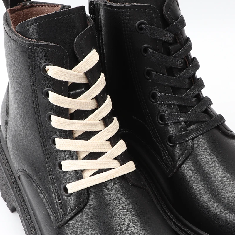 1Pair Waxed Flat Shoelaces Leather Waterproof Casual Shoes Laces Unisex Boots Shoelace Length 60 80 100 120 140 160 180CM P3